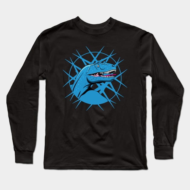 Blue Raptor Long Sleeve T-Shirt by TMBTM